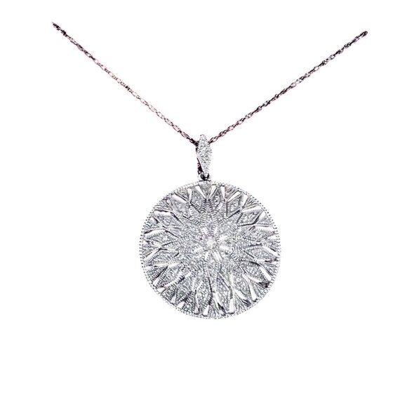 Affinity Diamonds Sterling Silver Necklace With Round Diamond Pendant (5999) - Picture 2 of 8